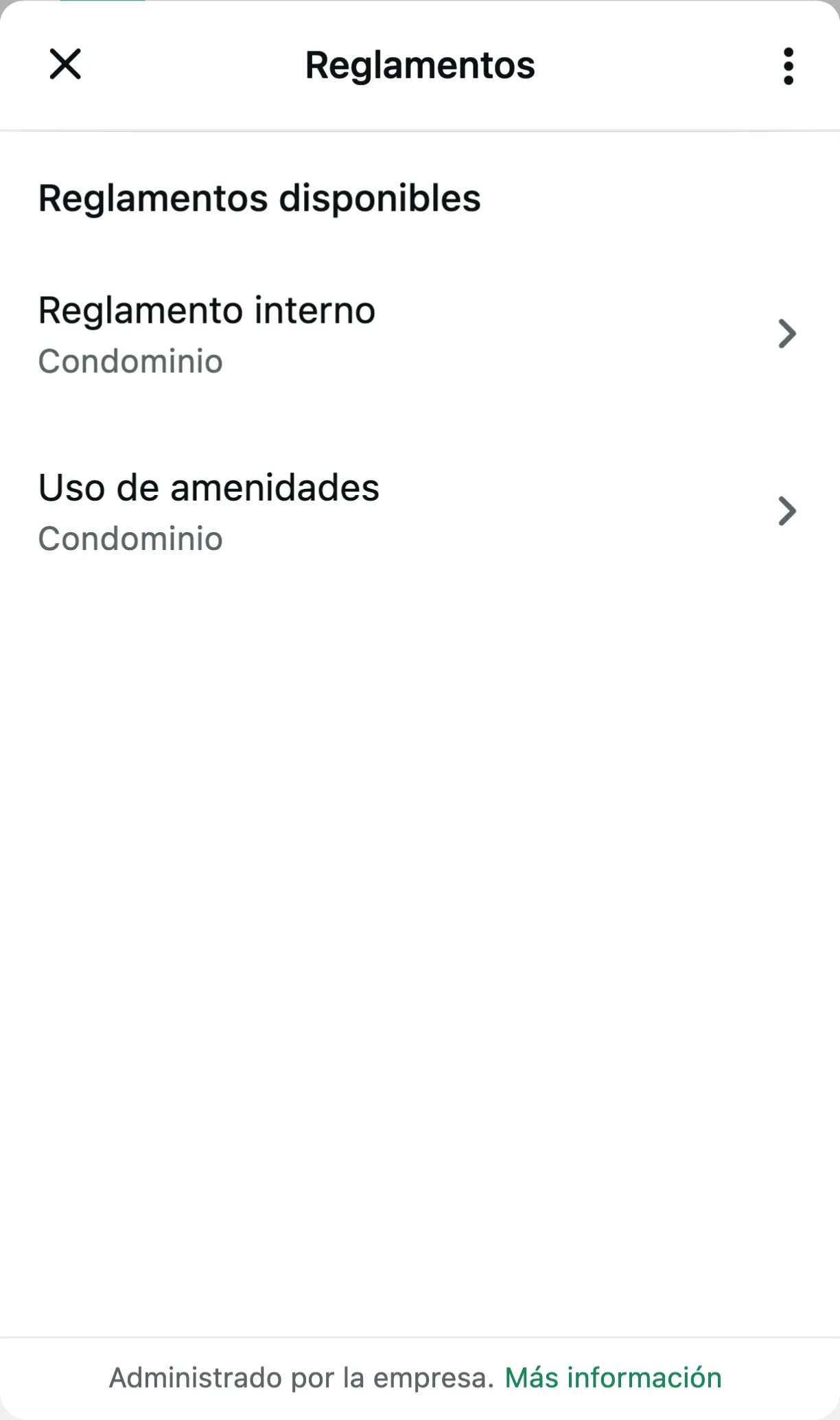 Reglamentos disponibles