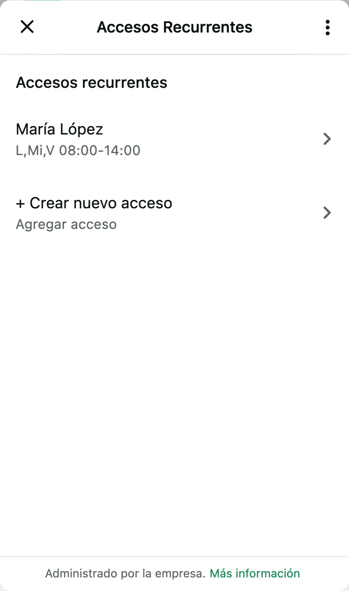 Lista de accesos recurrentes