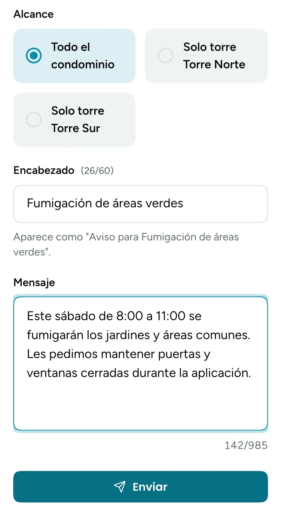 Redactar un aviso