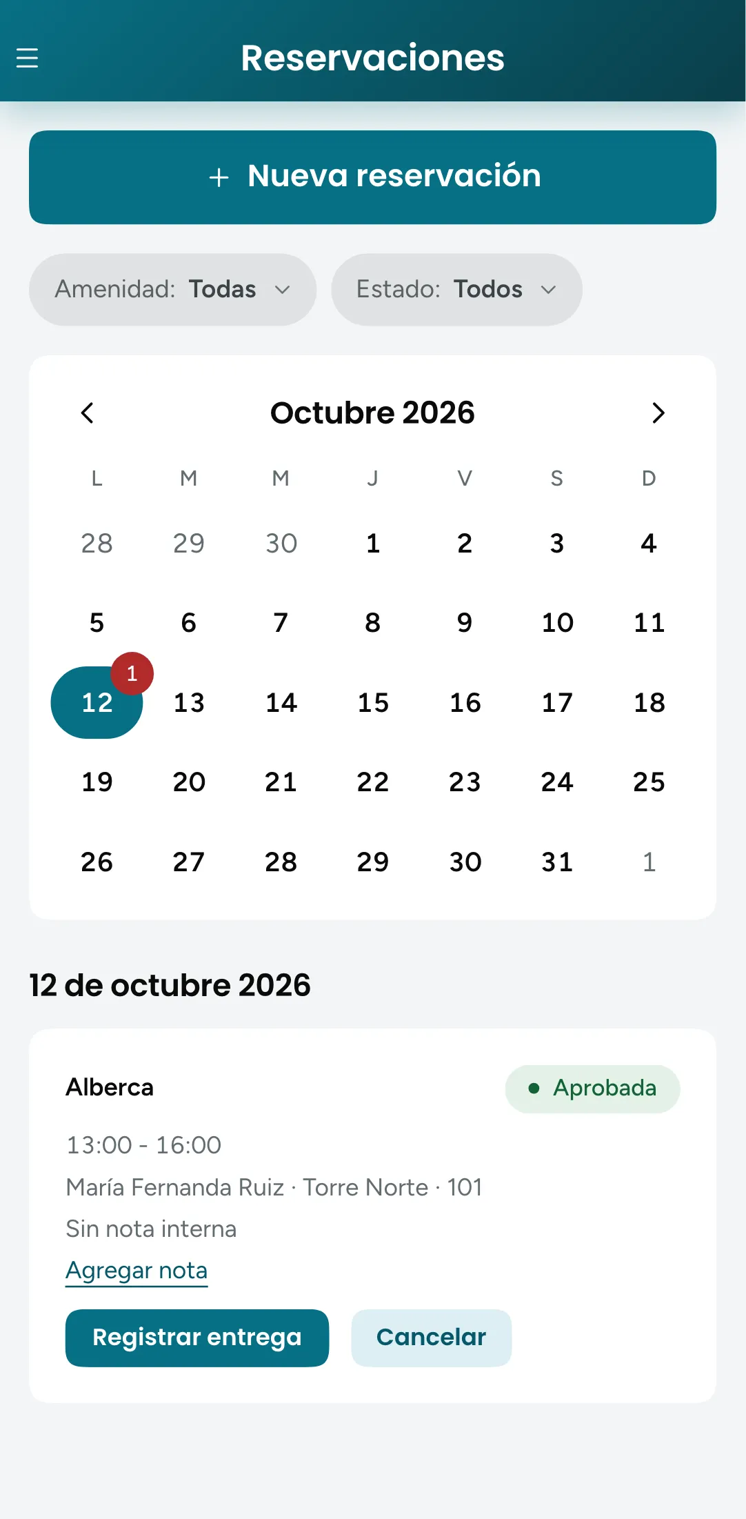 Gestión de reservaciones