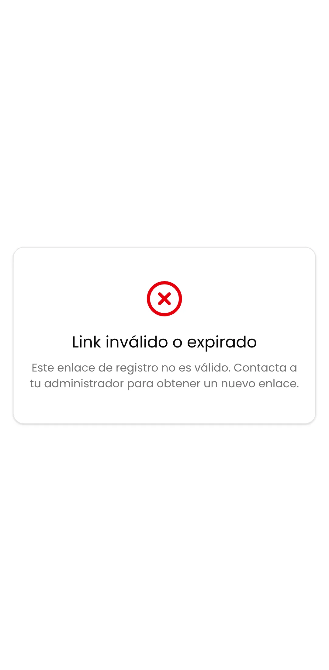 Pantalla inicial del registro